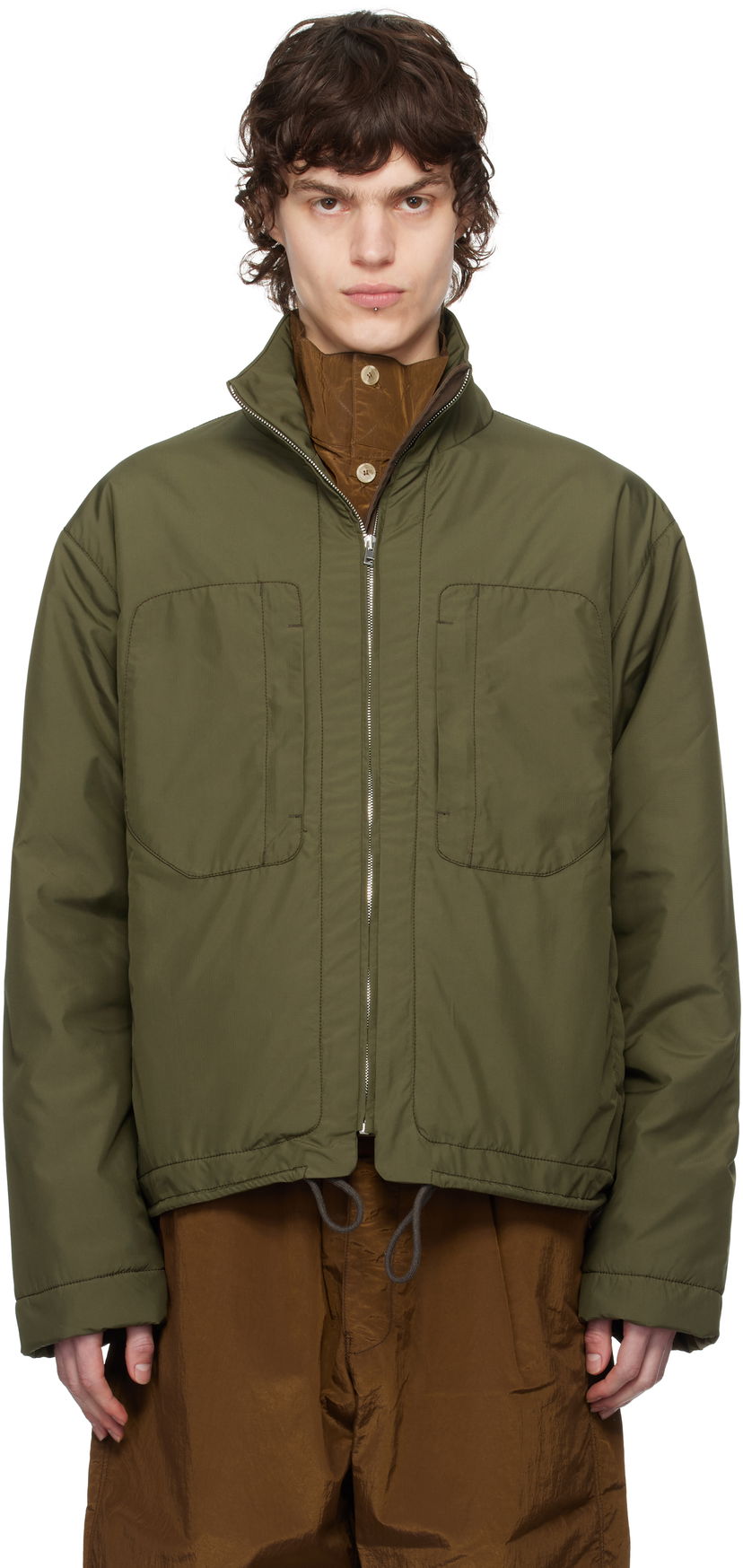 Puffer jakke Ranra RANRA Rowan Zip-Up Cropped Jacket Grøn | AMSS25OW01552