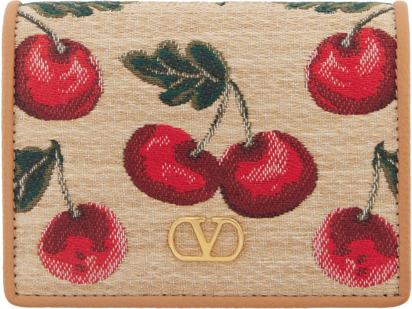 Tegnebog Valentino Valentino Garavani VLogo Signature Cherryfic Jacquard Wallet Beige | 6W0P0AJ3CJR