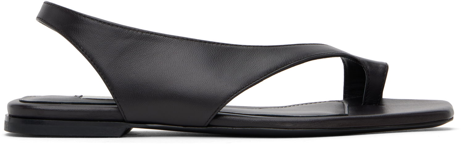 Sneakers og sko TOTEME TOTEME Leather Thong Sandals Sort | 252-WAS0202-LE0131, 0
