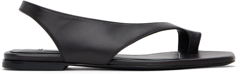 Sneakers og sko TOTEME TOTEME Leather Thong Sandals Sort | 252-WAS0202-LE0131