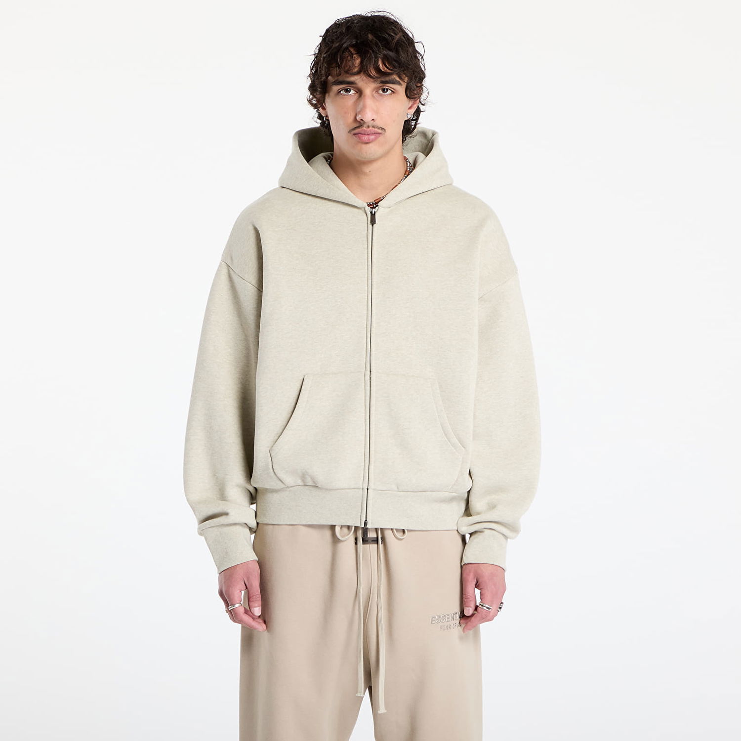 Sweatshirt Fear of God Fear of God Essentials Classic Full Zip Hoodie XXS Beige | 192SP254782F-969, 0