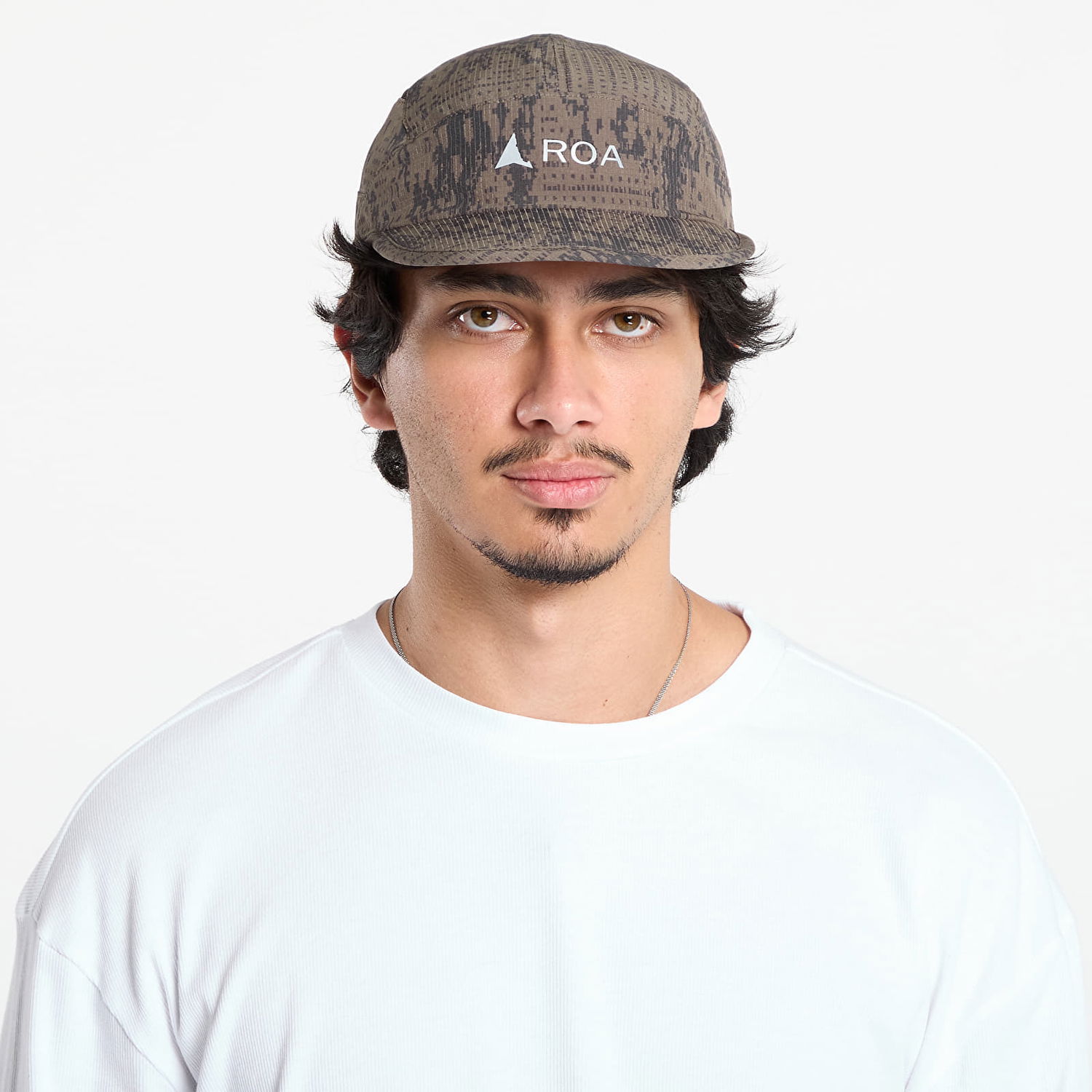 Kasket ROA ROA Bri Melted Print Open Weave Cap Brun | RBMW299FA54 GRN0010, 0