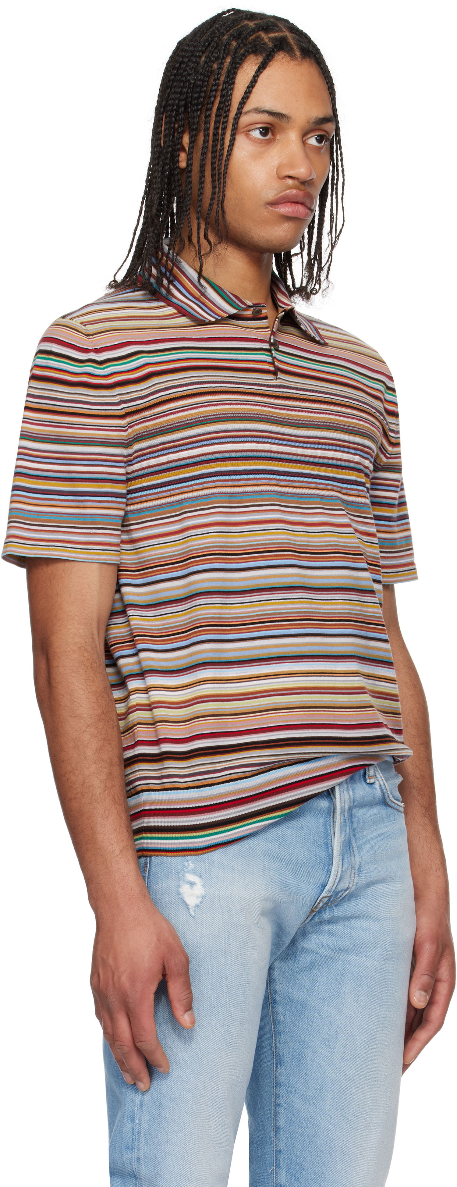 Polo skjorte Paul Smith Paul Smith Signature Stripe Knitted Polo Flerfarvet | M1R-270Y-P02682, 1