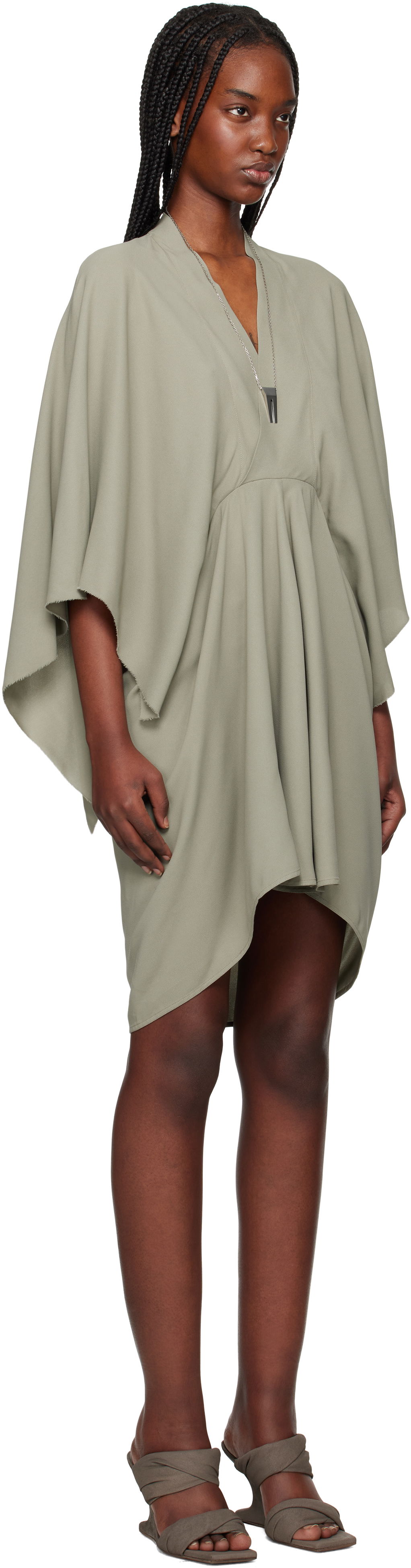 Kjole Rick Owens Rick Owens Hollywood Half Moon Minidress Grøn | RP01E7534 Y, 1