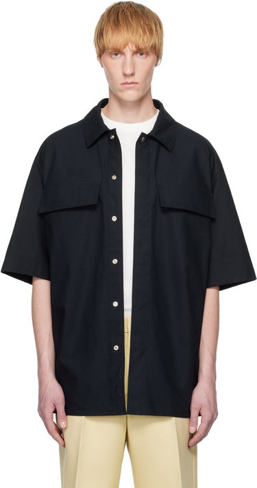 Skjorte Jil Sander Jil Sander Cotton Short Sleeve Shirt Sort | J47DL0163_J45296, 0