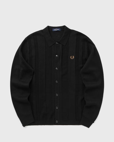 Skjorte Fred Perry Knitted Button-Through Shirt Sort | K9726-102, 2