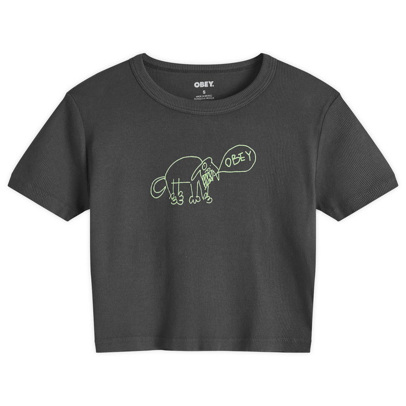 Crop top OBEY Angry Dog Graphic Crop T-Shirt Grå | 263742588