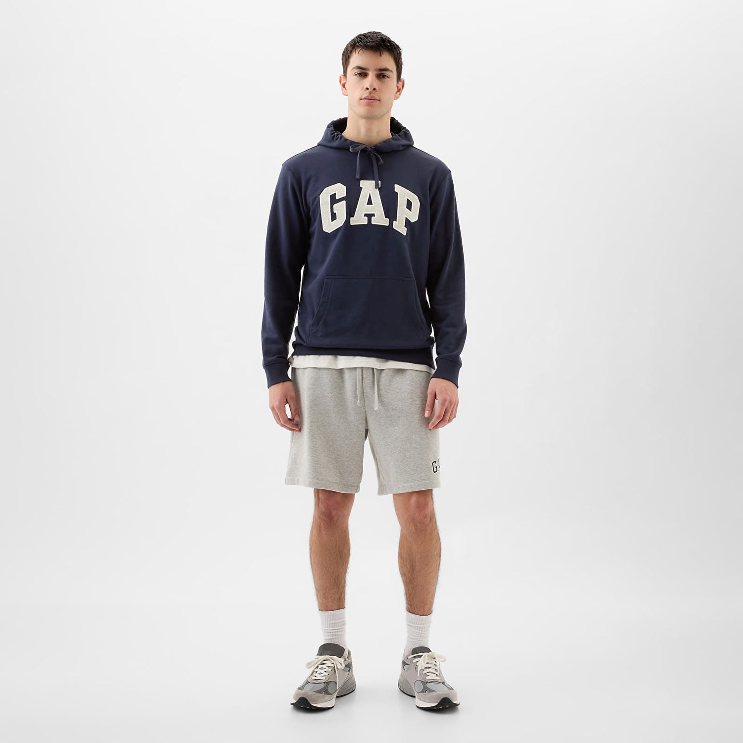 Sweatshirt GAP French Terry Pullover Logo Hoodie Tapestry Navy Mørkeblå | 868453-01, 1