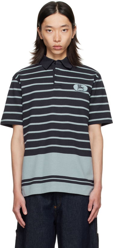 Polo skjorte Burberry Burberry Index Stripe Polo Sort | 8110595, 0