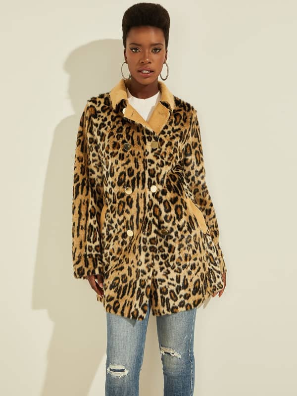 Jakke GUESS Reversible Faux Fur Gul | W1BL60WEAC0, 0