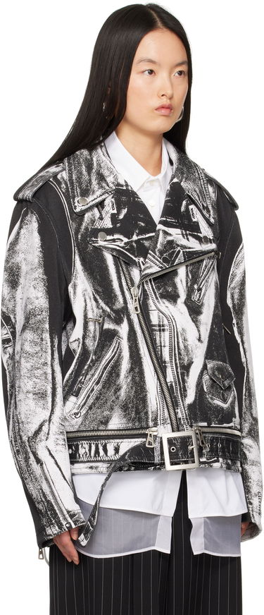 Jakke Jean Paul Gaultier Jean Paul Gaultier Trompe-L’Œil Perfecto Denim Jacket Hvid | 25/33-F-BL055I-C569-0001, 1