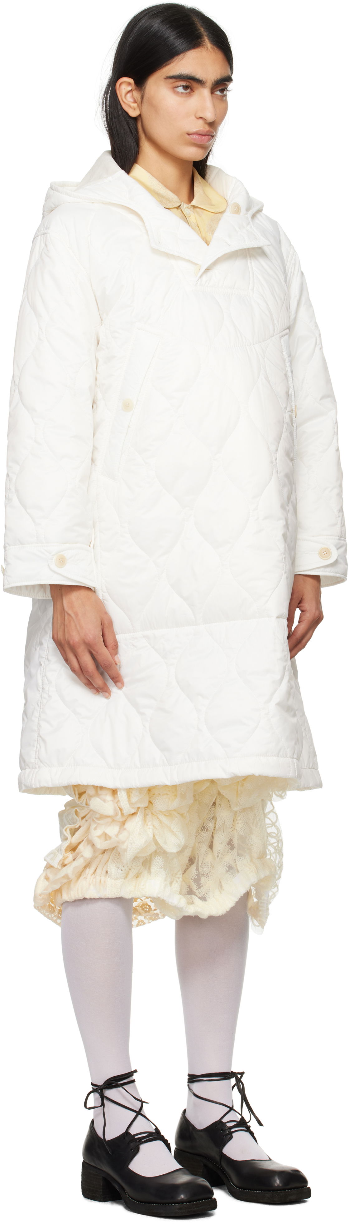 Puffer jakke Comme des Garçons Comme Des Garcons Quilted Hooded Coat Hvid | TN-O013-051, 1