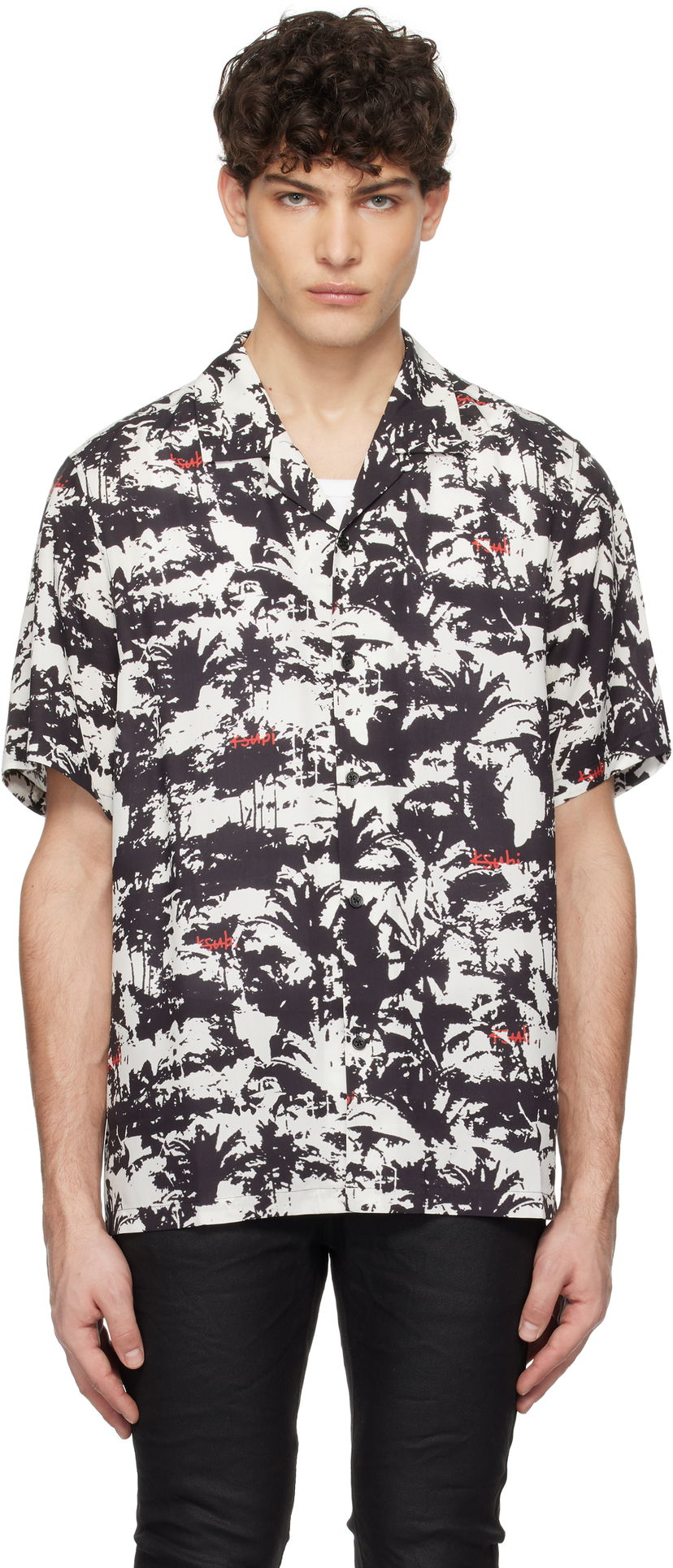 Skjorte Ksubi Ksubi Palmtree Resort Shirt Hvid | MPS25SH018