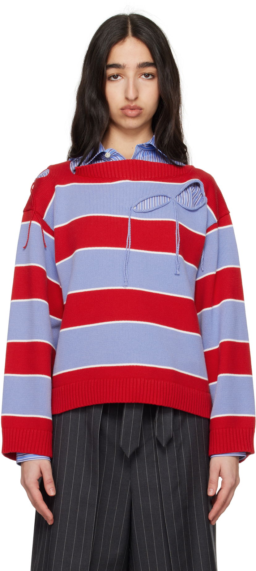 Sweater Charles Jeffrey Loverboy Charles Jeffrey LOVERBOY Slash Stripe Knit Sweater Flerfarvet | 54091301