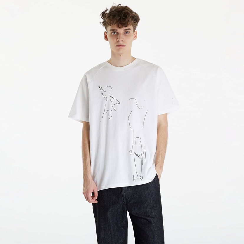 T-shirt HELIOT EMIL Formation Sketch Print T-Shirt Hvid | SS24_M_09_107_WHT02