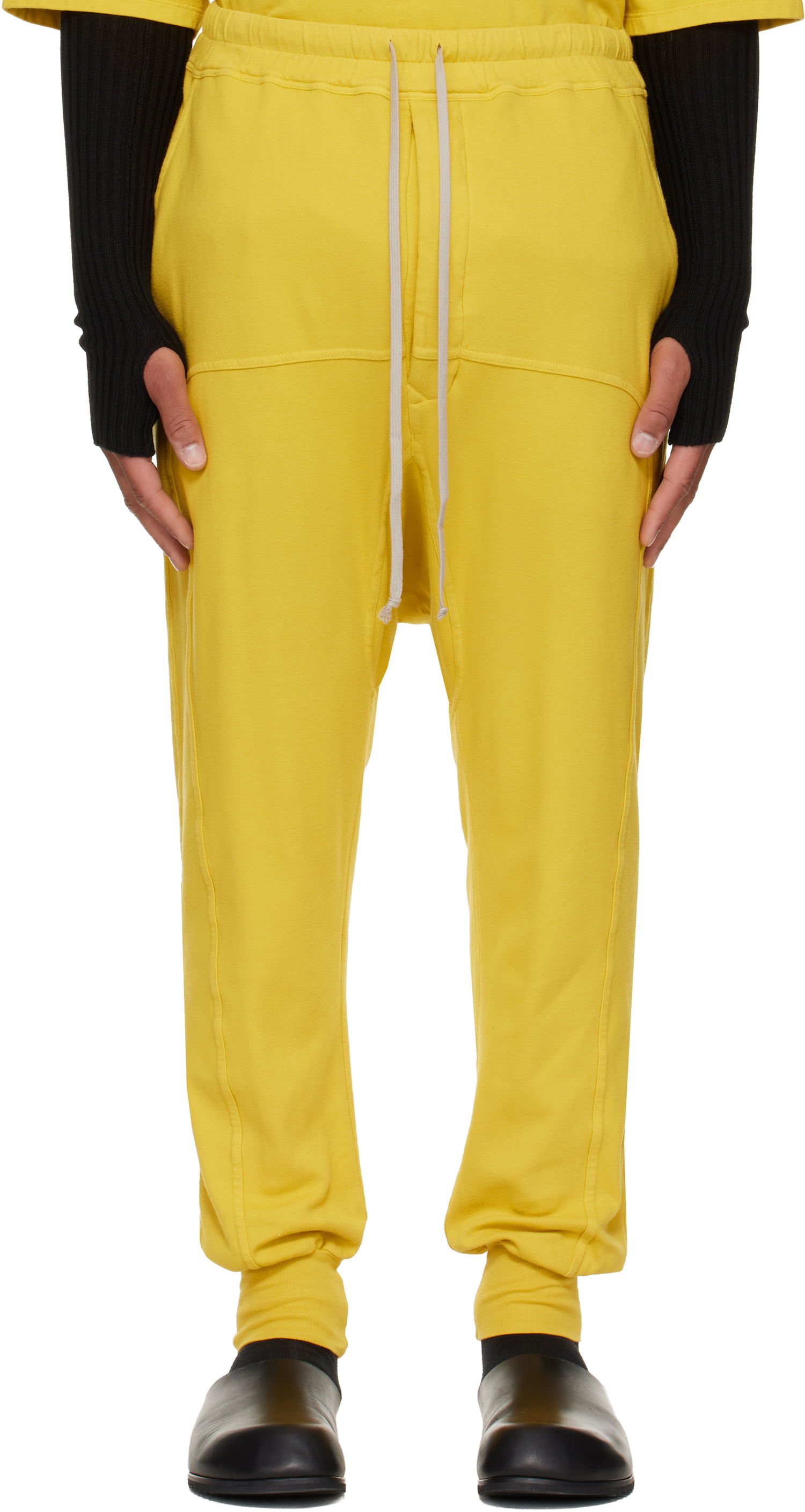 Joggingbukser Rick Owens DRKSHDW Concordians Drawstring Sweatpants Gul | DU02E7395 JDB, 0