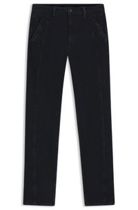 Barrel-leg jeans with front seam in soft denim