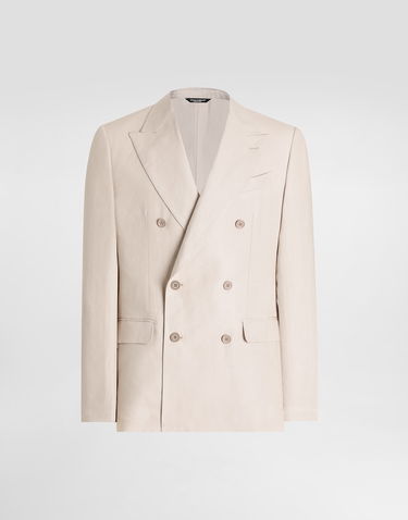 Jakke Dolce & Gabbana Dolce & Gabbana Double-breasted Linen Jacket Beige | G2QS7TFU4MCM0722, 0