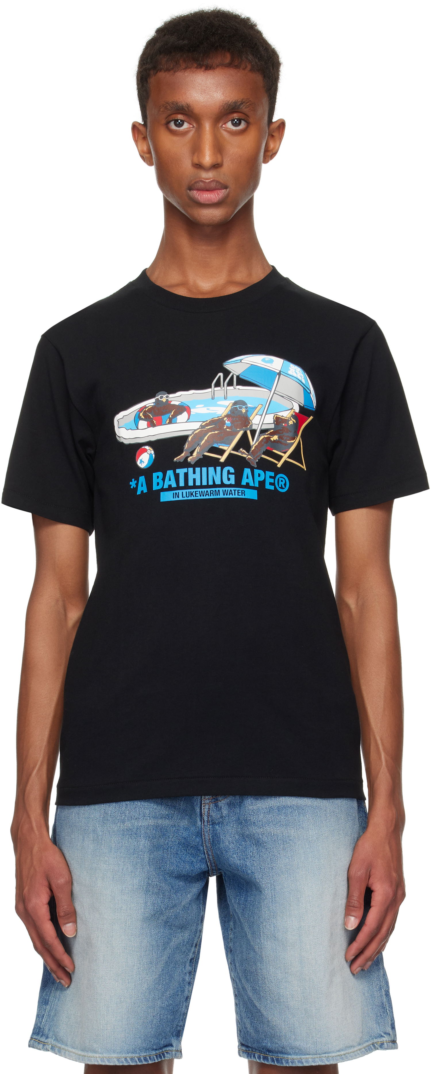 T-shirt BAPE Poolside T-shirt Sort | 001TEK701001F, 0