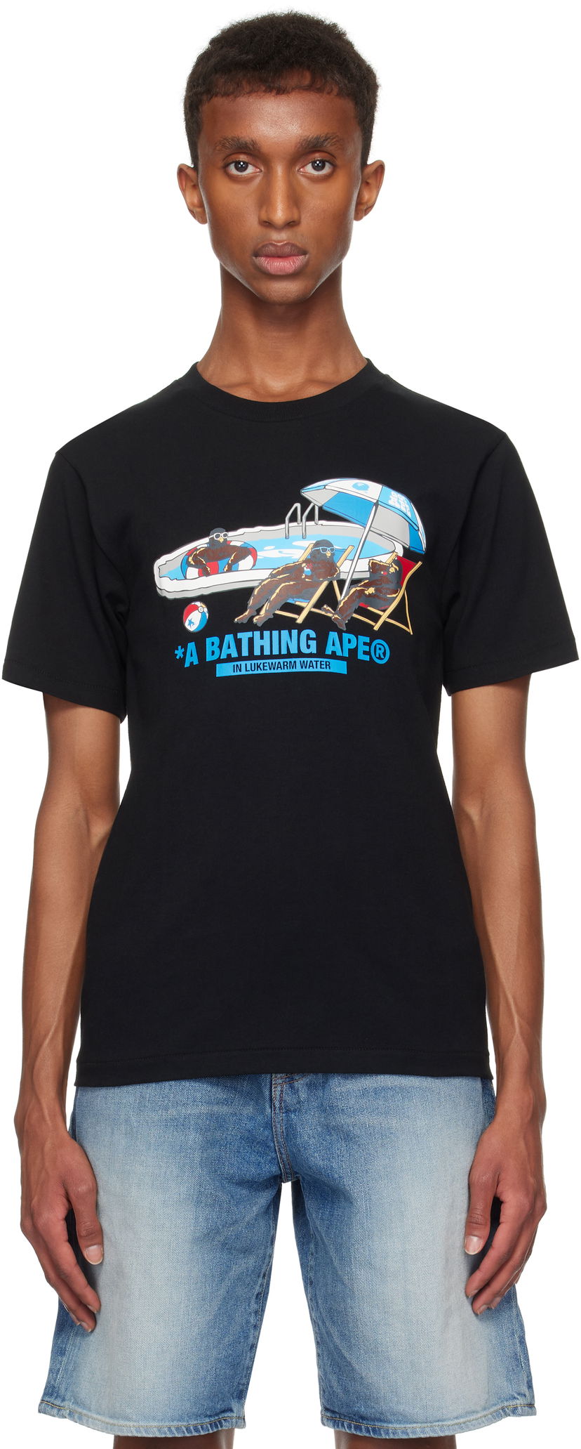T-shirt BAPE Poolside T-shirt Sort | 001TEK701001F