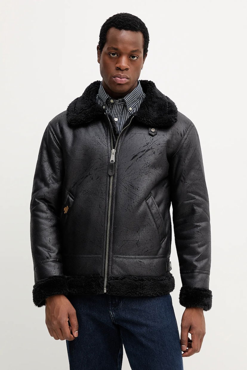 Jakke Alpha Industries Alpha Industries B-3 Shearling Jacket Sort | 143106.515
