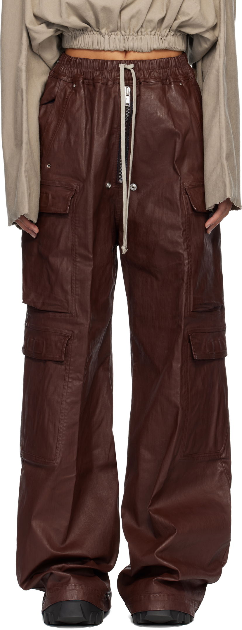 Cargo bukser Rick Owens Concordians Double Jumbo Belas Denim Cargo Pants Brun | DS02E7324 SDSW