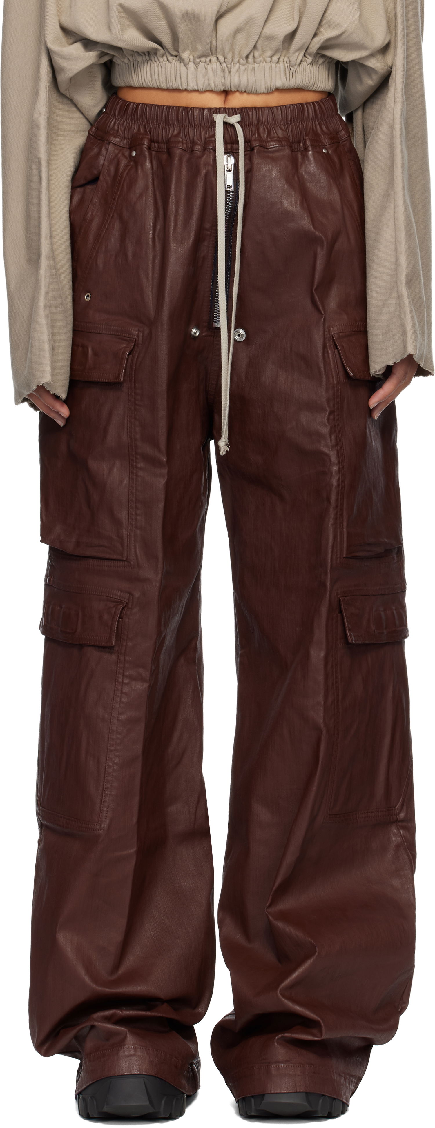 Cargo bukser Rick Owens Concordians Double Jumbo Belas Denim Cargo Pants Brun | DS02E7324 SDSW, 0