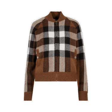 Bomberjakke Burberry Intarsia Check Bomber Jacket Brun | 8048445, 0