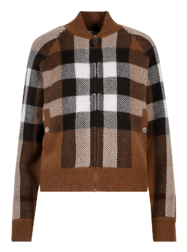 Bomberjakke Burberry Intarsia Check Bomber Jacket Brun | 8048445