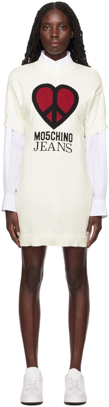 Kjole Moschino Peace & Love Minidress Hvid | 0494 3208