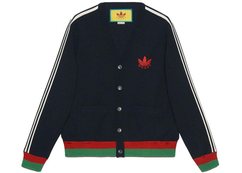 Sweater Gucci adidas x Viscose Cardigan Dark Blue Mørkeblå | 700485 XKCDS 4330