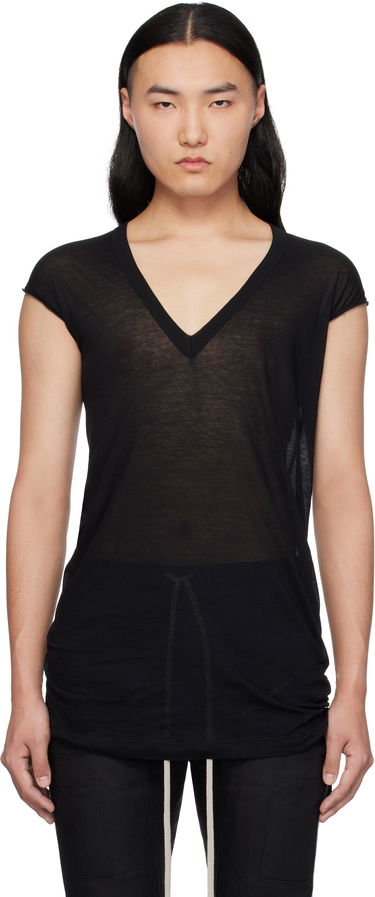 Tanktop Rick Owens Rick Owens Hollywood Deep V SL T-Shirt Sort | RU01E5233 UC, 0