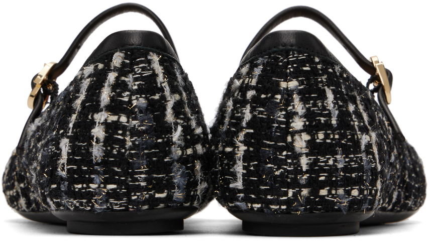 Sneakers og sko Gianvito Rossi Carla Tweed Ballerina Flats Sort | G22223-05GOM-BCP, 1
