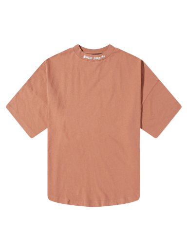 T-shirt Palm Angels Mock Neck Logo Tee Brun | PMAA002S22JER0076401