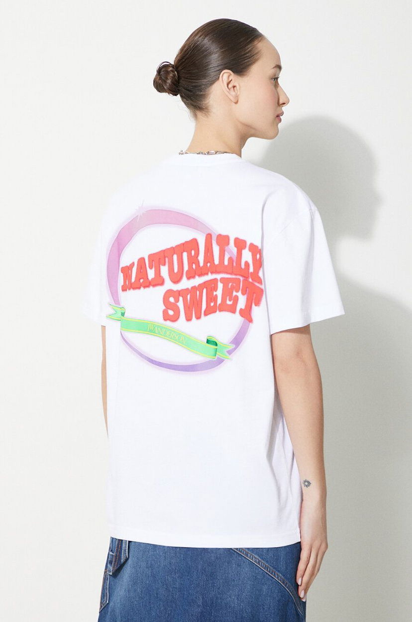 T-shirt JW Anderson JW Anderson Naturally Sweet Anchor T-Shirt Hvid | JT0220.PG0980.001