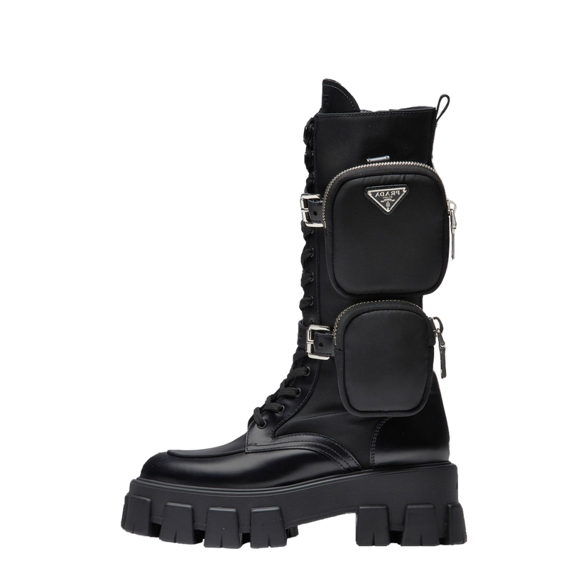 Sneakers og sko Prada Monolith 55mm Pouch Tall Boots Black Leather Sort | 1W257M_3LJS_F0002_F_B055