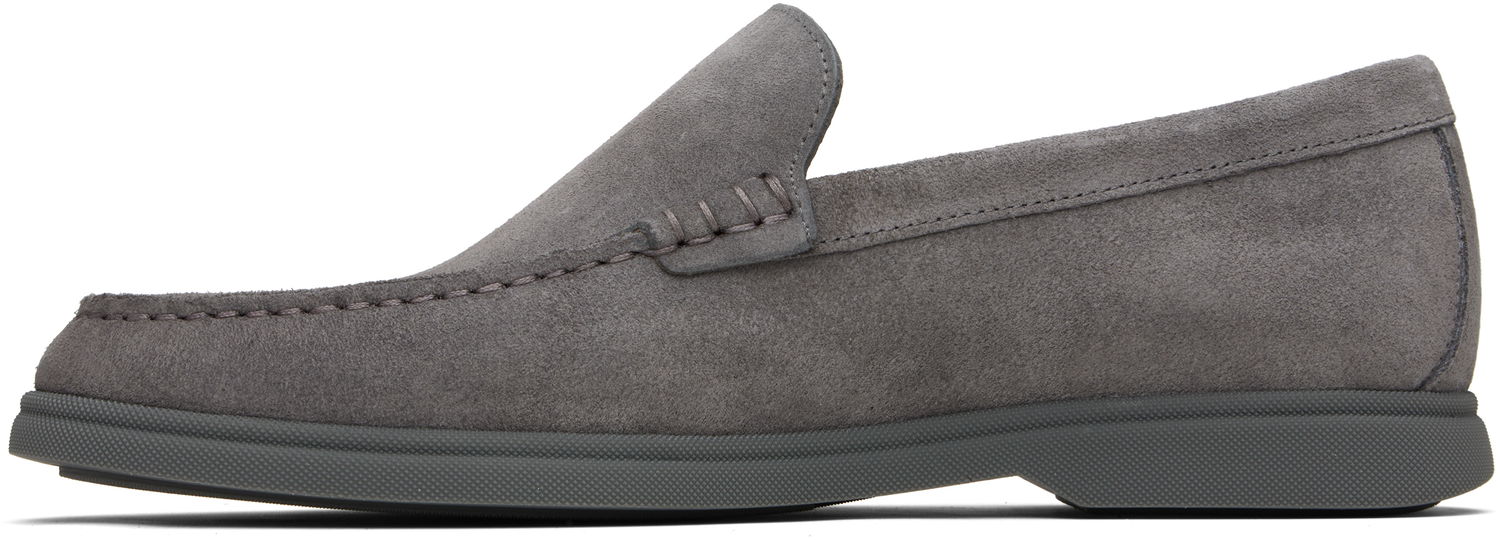 Sneakers og sko BOSS Suede Loafers with Contrast Outsole Grå | 50543083, 0