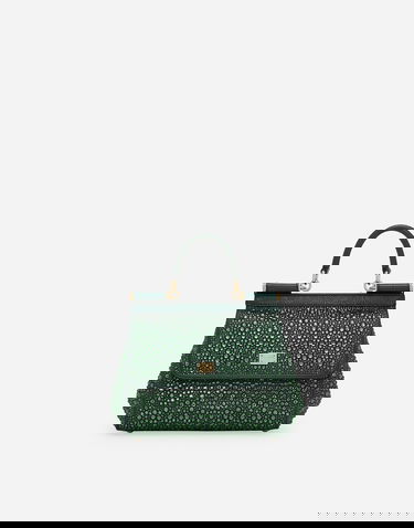 Håndtaske Dolce & Gabbana Dolce & Gabbana Sicily Crystal Embellished Handbag Grøn | BB6003A56458F534, 0