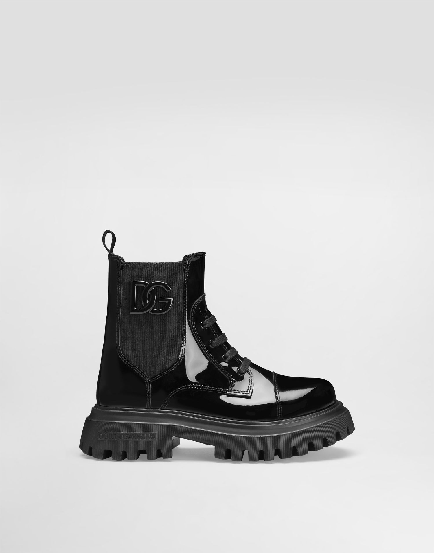 Tilbehør Dolce & Gabbana Dolce & Gabbana Patent Leather Ankle Boots With Elastic Sort | D11360A9A8180999, 0