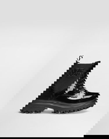 Tilbehør Dolce & Gabbana Dolce & Gabbana Patent Leather Ankle Boots With Elastic Sort | D11360A9A8180999, 0