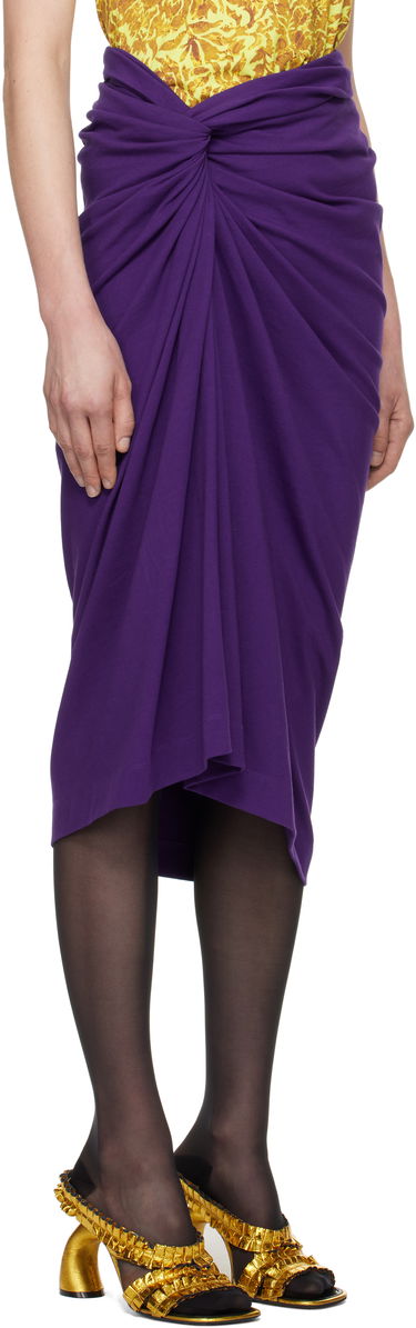 Nederdel Dries Van Noten Dries Van Noten Knotted Jersey Midi Skirt Lilla | 251-011140-1603, 1