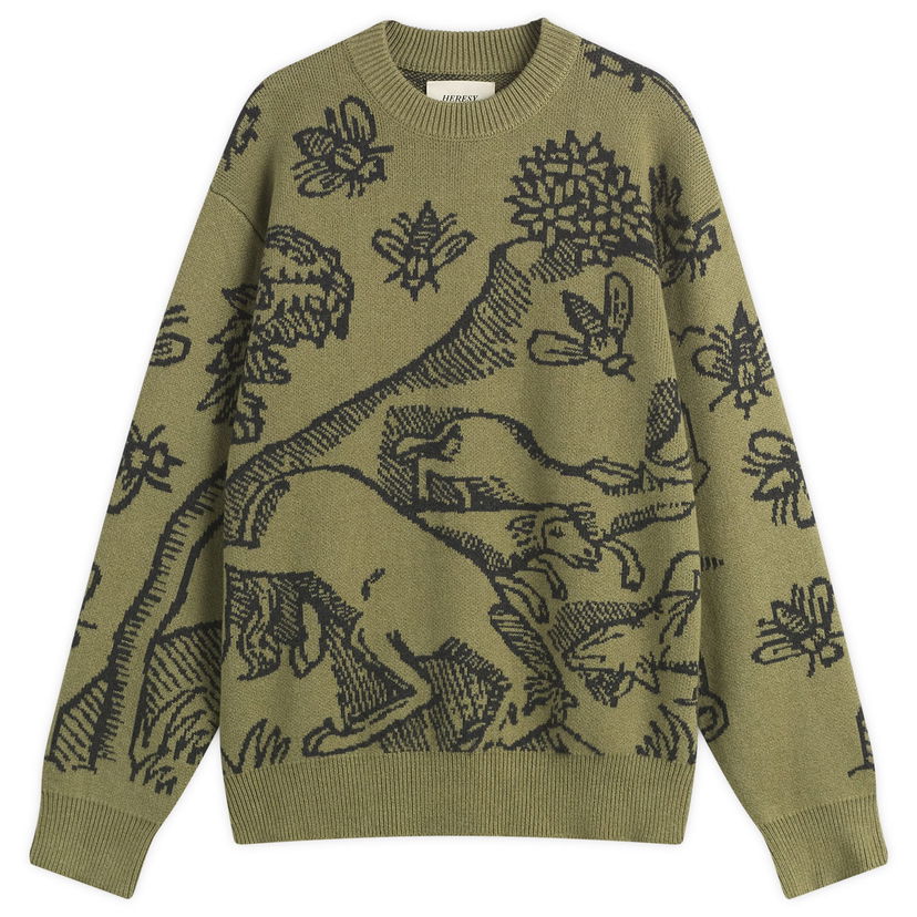 Sweater Heresy Plague Knit Sweater Grøn | HAW25-KW04