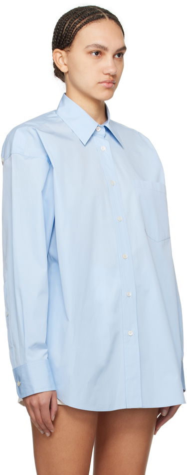 Skjorte Stella McCartney Stella McCartney Women's Patch Pocket Shirt Blå | 620093SMA90, 3