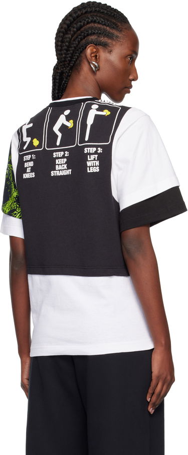 T-shirt Marine Serre Regenerated Graphic Jersey Layered T-shirt Flerfarvet | MTT096AUJER0003, 2
