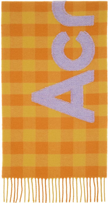 Tøj Acne Studios Orange Check Scarf Orange | CA0262-, 0