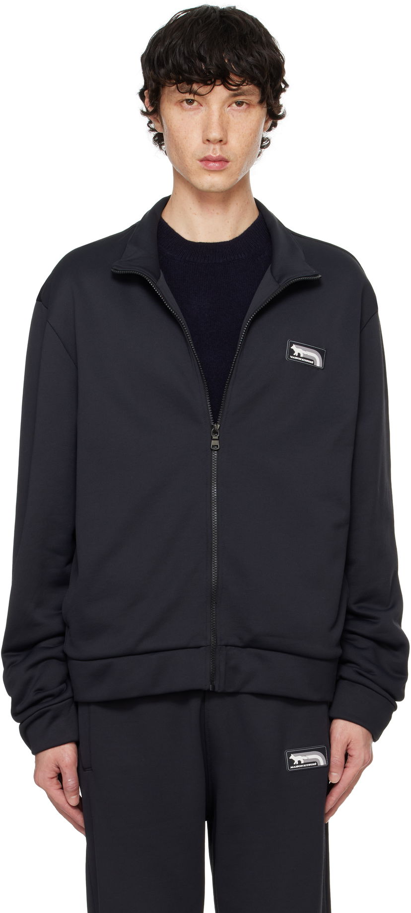 Jakke MAISON KITSUNÉ Fox Track Jacket Sort | NM02115KM0322