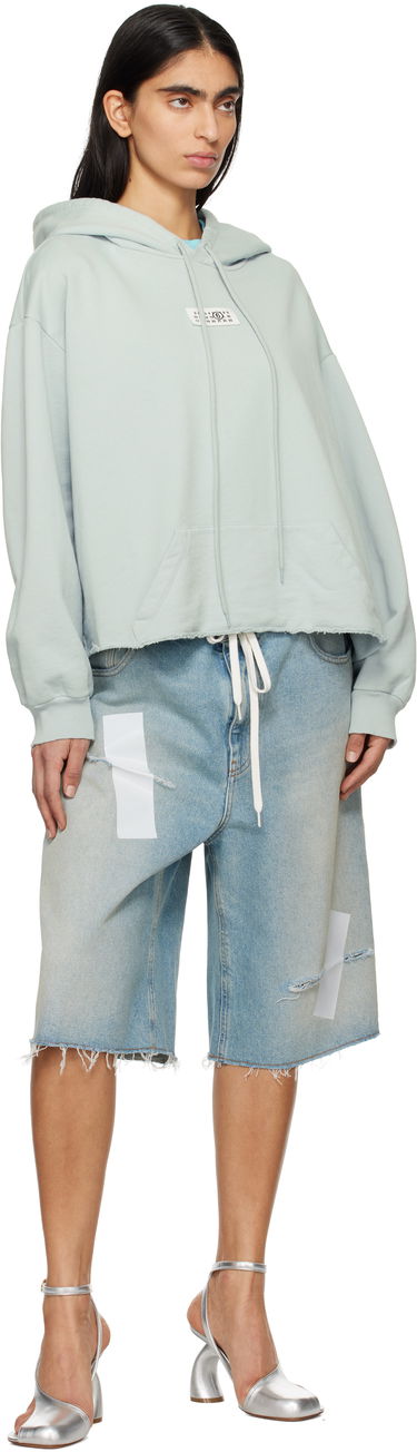 Sweatshirt Maison Margiela MM6 Maison Margiela Raw Hem Logo Hoodie Grøn | S52GU0235 M25012, 3