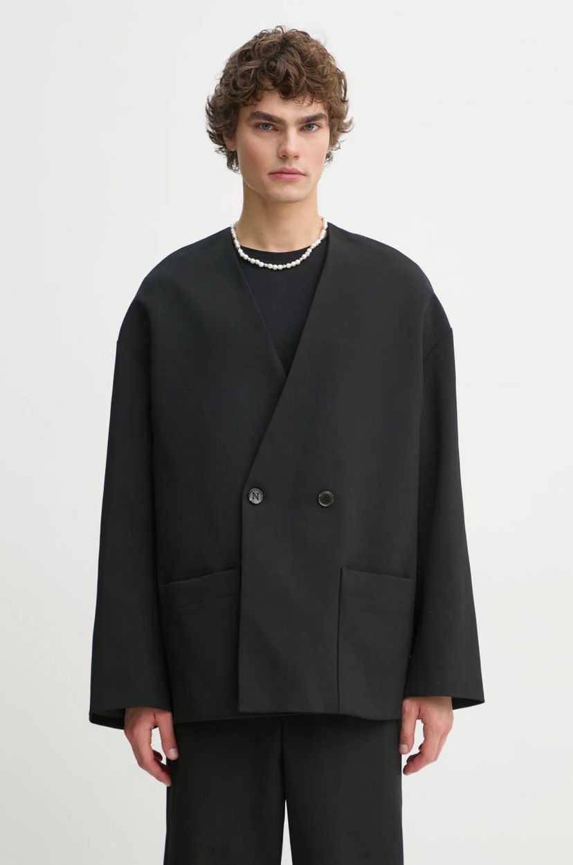 Jakke Nanushka Nanushka CEDRIC Wool Blend Blazer Sort | NM24FWJK24499