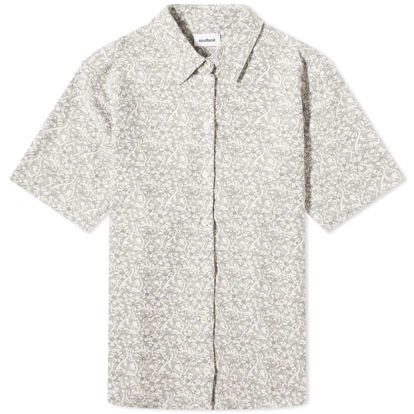 Skjorte Soulland Jodie Sleeved Floral Grå | 41032-1268-WHB