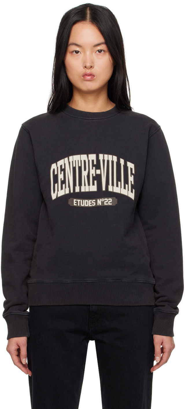 Sweatshirt Études Études Story Centre-Ville Sweatshirt Sort | H23MM205A01595